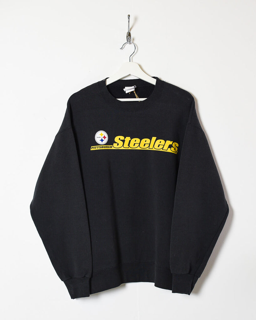 Vintage 90s Cotton Mix Big-Logo Black NFL Pittsburgh Steelers Sweatshirt -  Medium– Domno Vintage