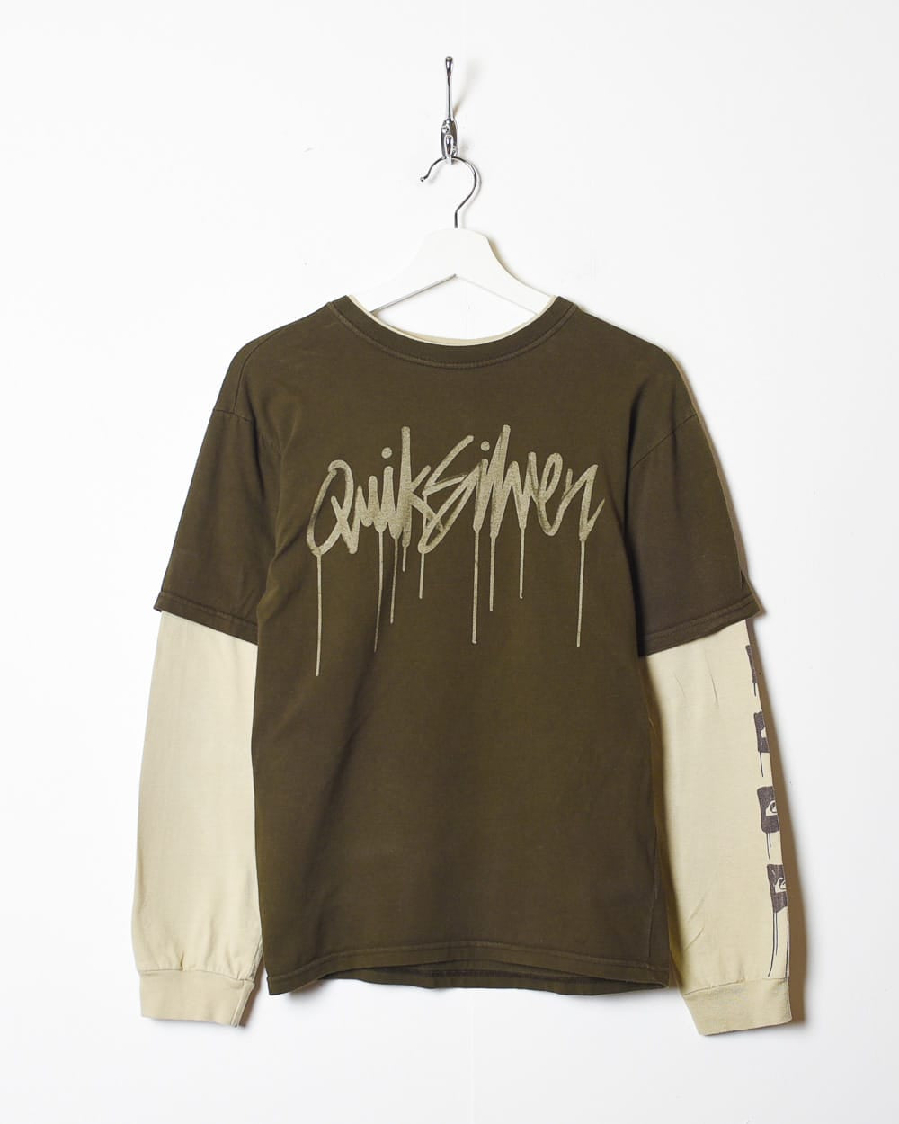 Brown Quiksilver Long Sleeved T-Shirt - Small