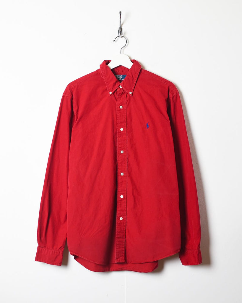 Vintage 90s Red Polo Ralph Lauren Shirt - Large Cotton– Domno Vintage