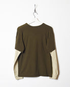 Brown Quiksilver Long Sleeved T-Shirt - Small