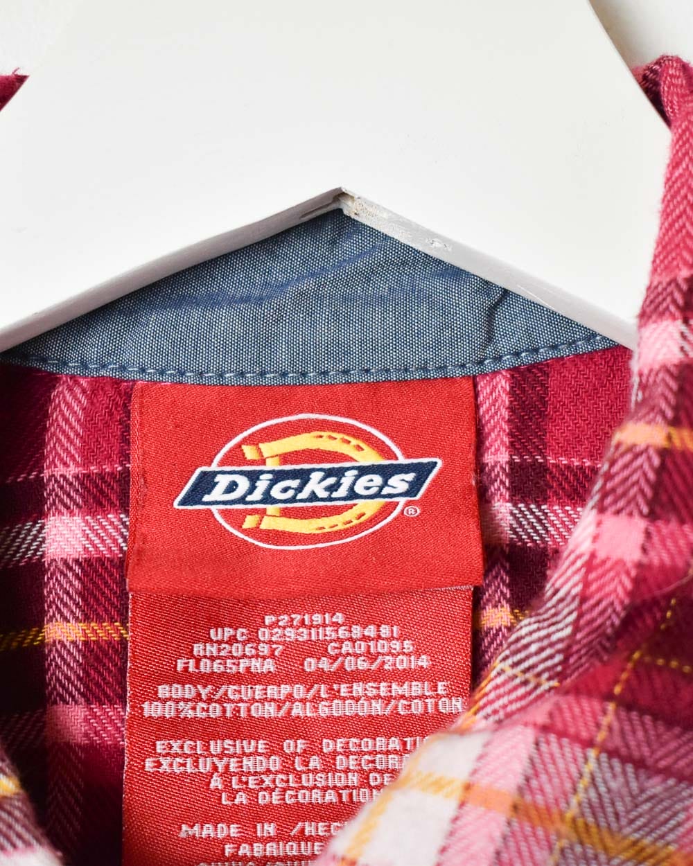 Pink Dickies Flannel Shirt - Large Women's