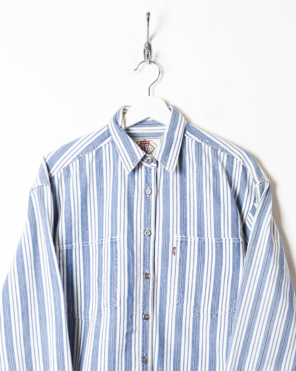 Blue Levi's Striped Shirt - Small Women's
