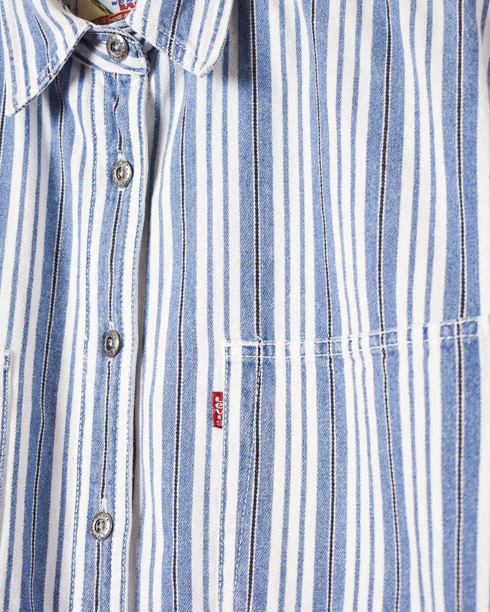 Blue Levi's Striped Shirt - Small Women's