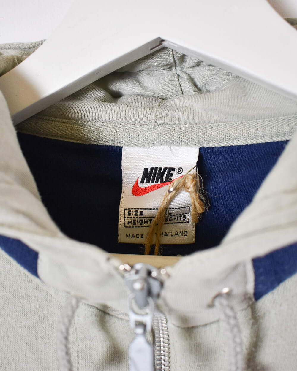 Neutral Nike 1/4 Zip Colour Block Hoodie - Medium