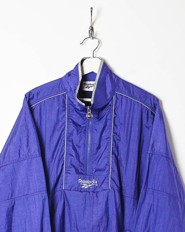 Purple Reebok 1/4 Zip Windbreaker Jacket - Medium
