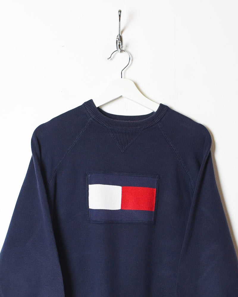 Navy Tommy Hilfiger Knitted Sweatshirt - Small