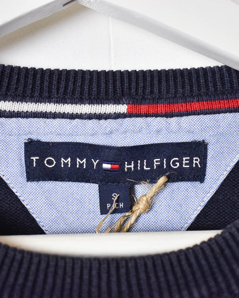 Navy Tommy Hilfiger Knitted Sweatshirt - Small