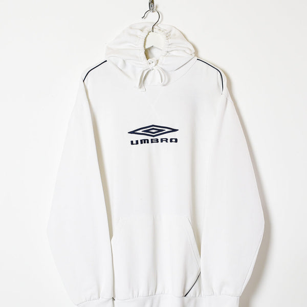 Vintage 00s Cotton Mix White Umbro Hoodie - X-Large– Domno Vintage