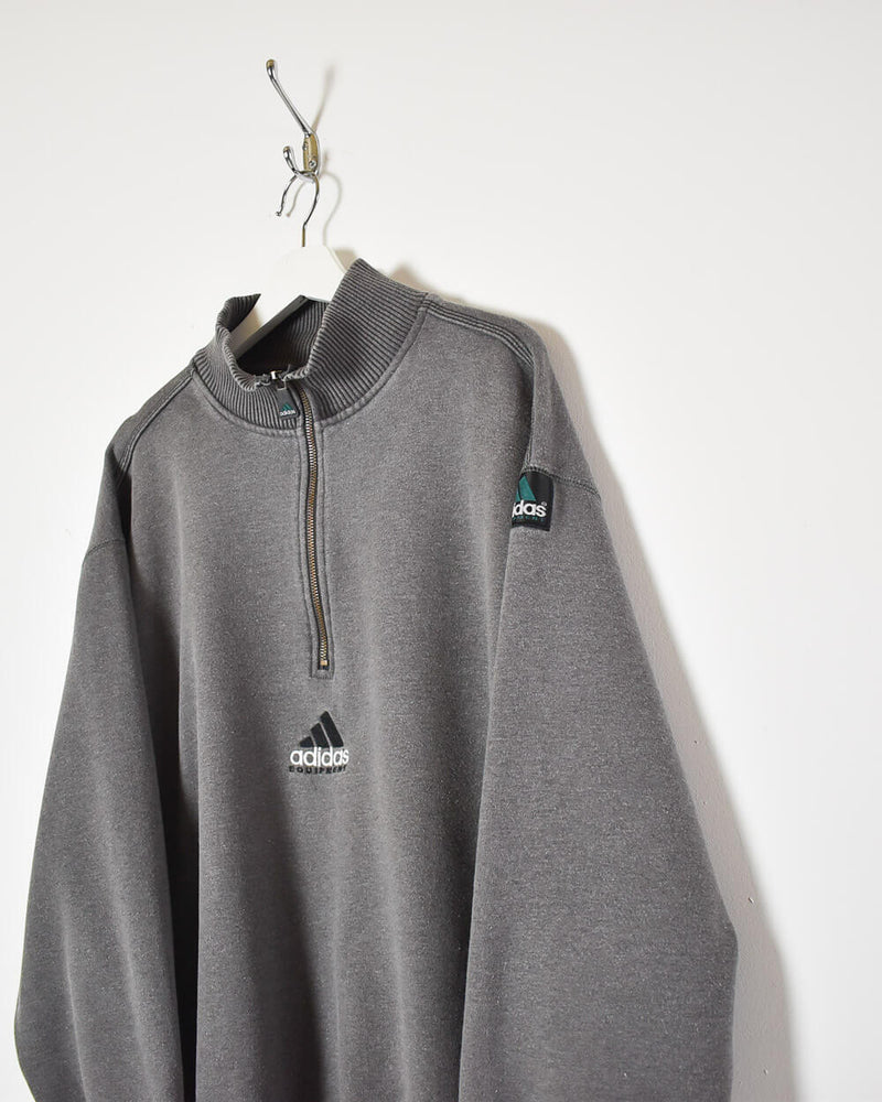 Grey Adidas Equipment 1/2 Zip Sweatshirt - XX-Large