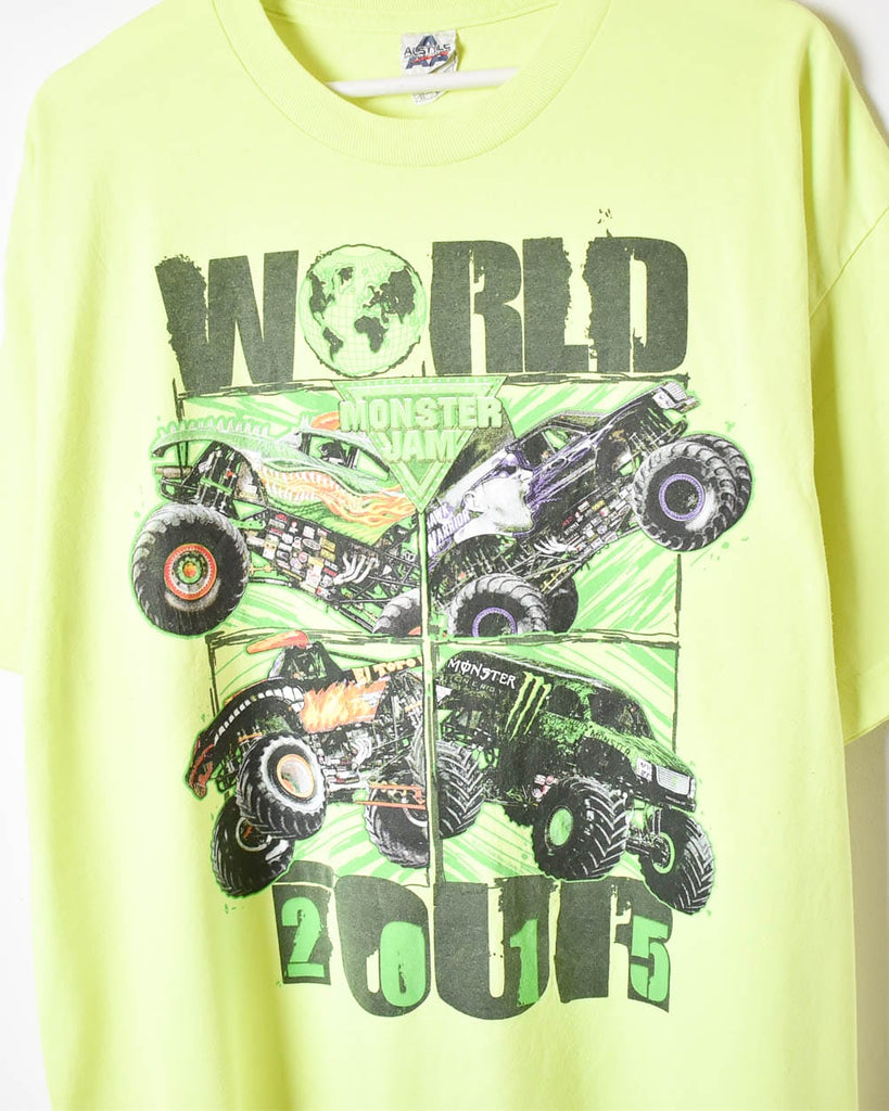 Vintage 10s+ Green Monster Jam World Tour 2015 T-Shirt - X-Large