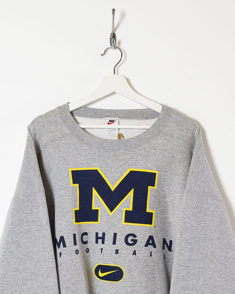 Perder brandy Error Vintage 90s Cotton Plain Stone Nike Michigan Football Sweatshirt - X-Large–  Domno Vintage