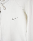 White Nike Women's Zip-Through Hoodie - Small 