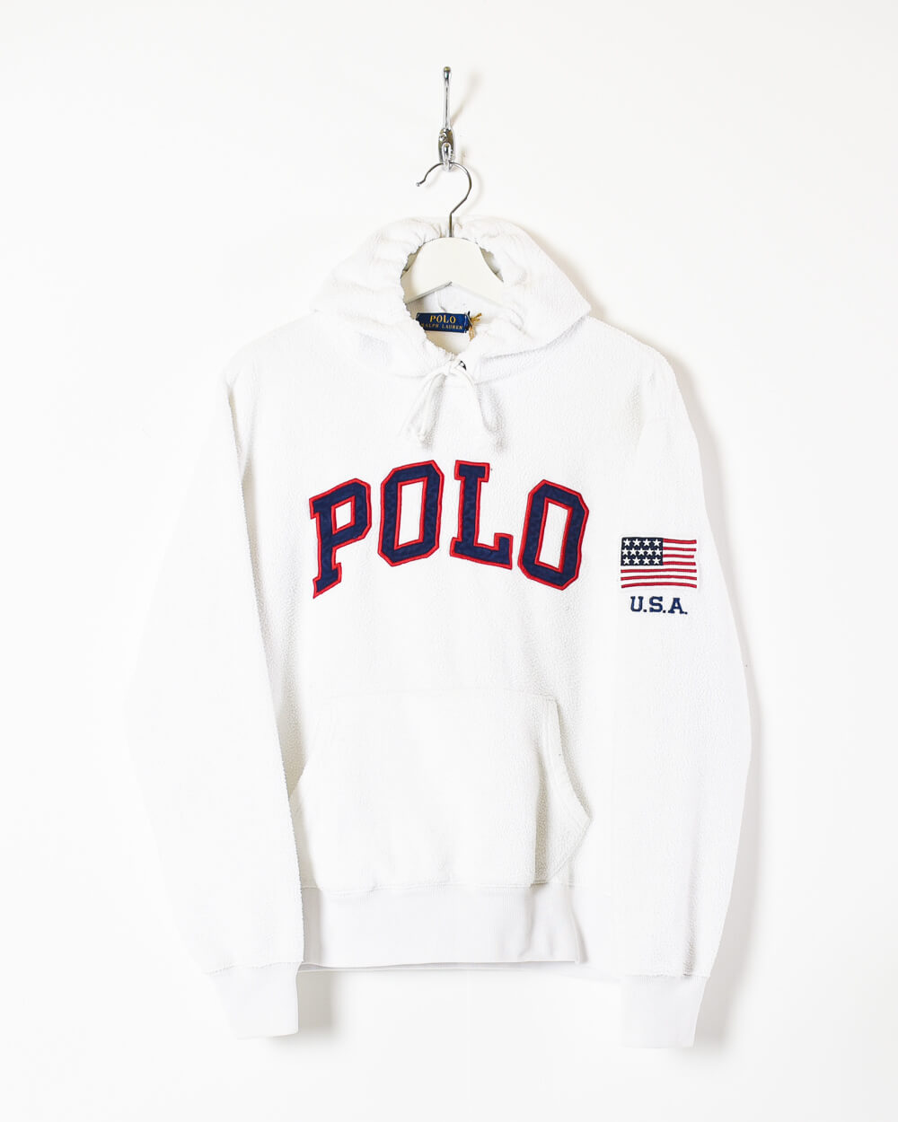 White Ralph Lauren Polo USA Hooded Fleece - Small