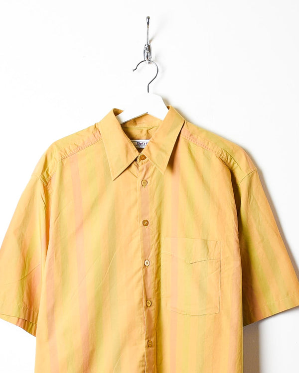 Orange Striped Short Sleeved Shirt - Large