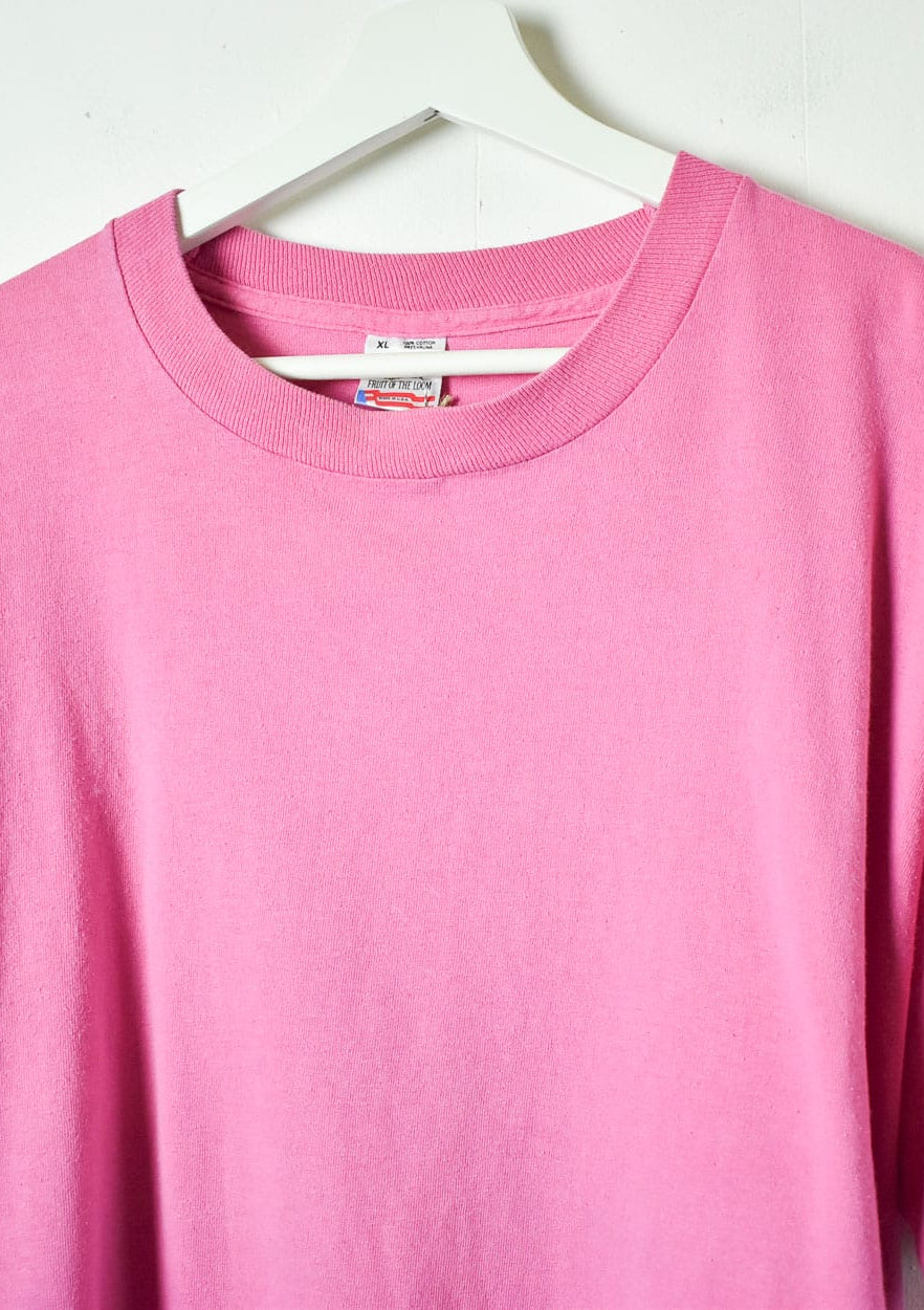 Pink Pink Single Stitch T-Shirt - X-Large