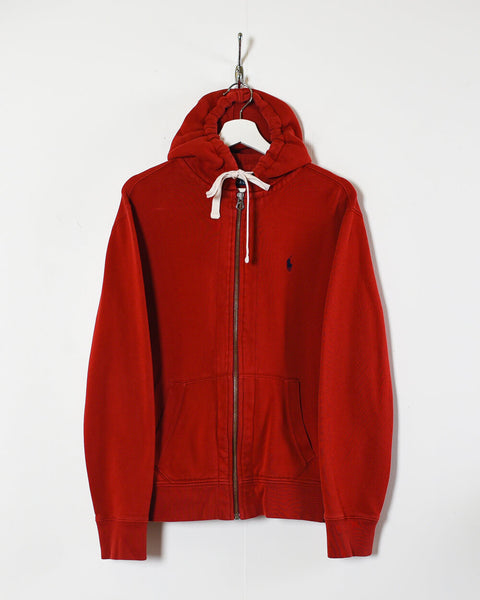 Vintage 90s Red Polo Ralph Lauren Zip-Through Hoodie - Small Cotton – Domno  Vintage