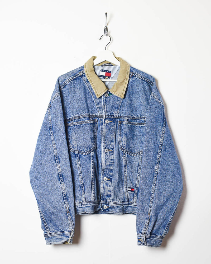 Vintage 90s Blue Tommy Hilfiger Jacket Medium Cotton– Domno Vintage