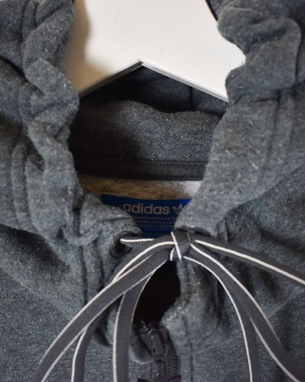 Grey Adidas 1/4 Zip Hoodie - Large