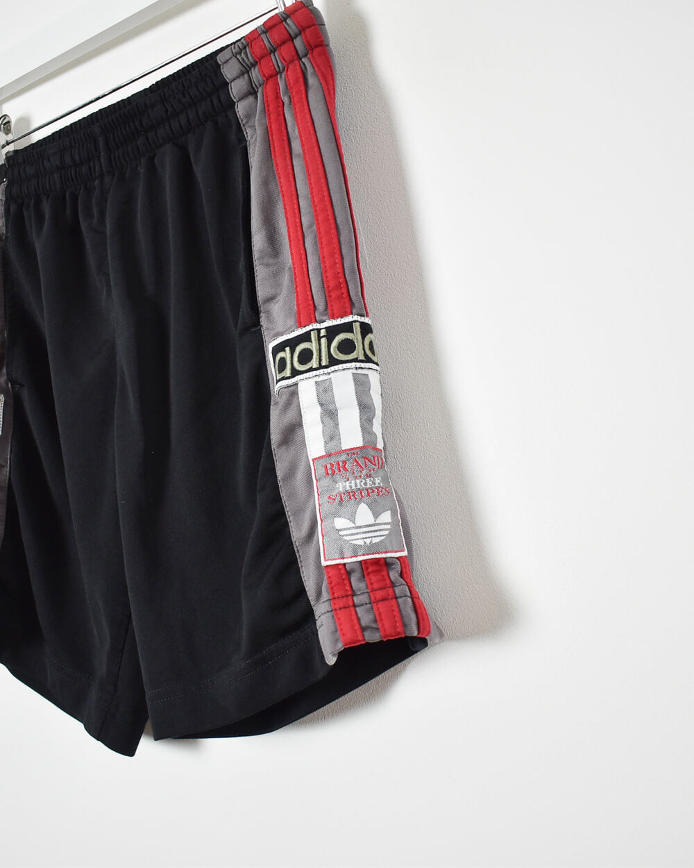 Black Adidas Three Stripes Popper Shorts - W30