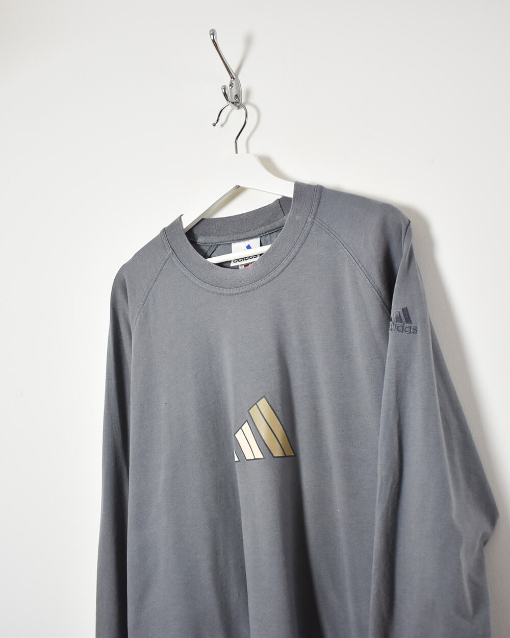 Grey Adidas Long Sleeved T-Shirt - Medium