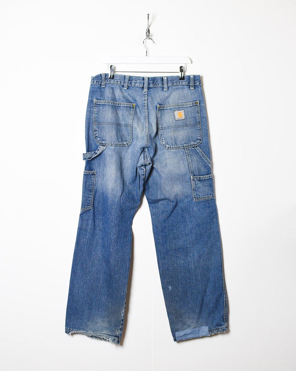 Blue Carhartt Double Knee Carpenter Jeans - W36 L32