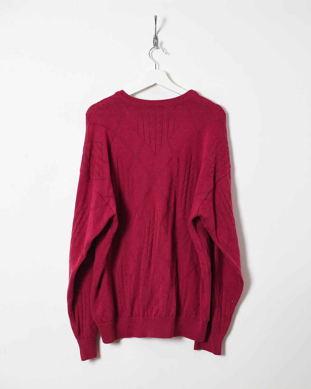 Maroon Chemise Lacoste Knitted Sweatshirt - Large