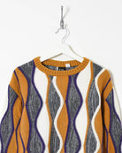 Brown Coogi Style Knitted Sweatshirt - Medium