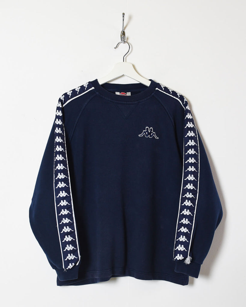 Geest Taille mengsel Vintage 90s Cotton Plain Navy Kappa Sweatshirt - Oversized Small– Domno  Vintage