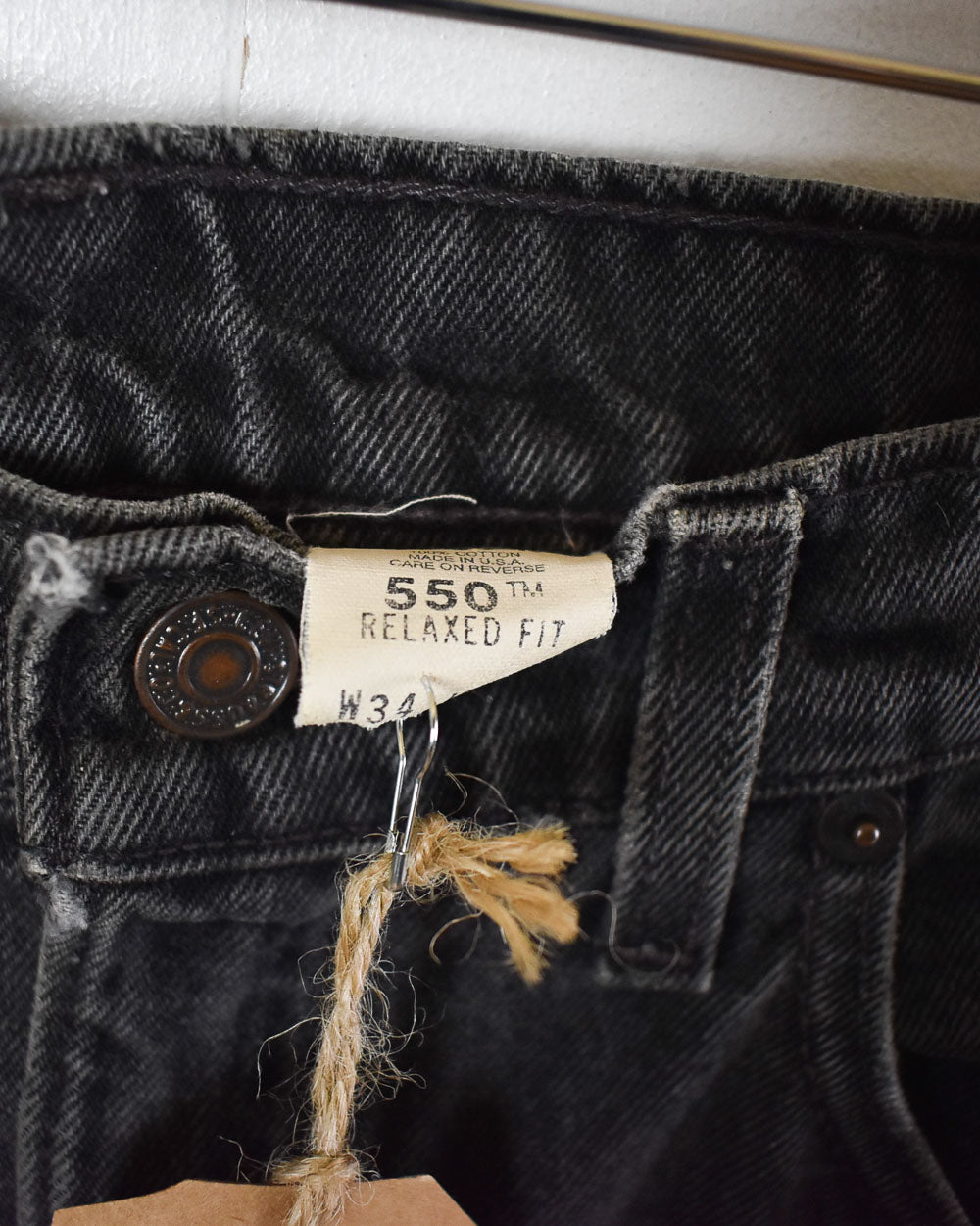 Vintage 90s Black Levi's 550 Made In USA Jeans - W34 L34 Cotton