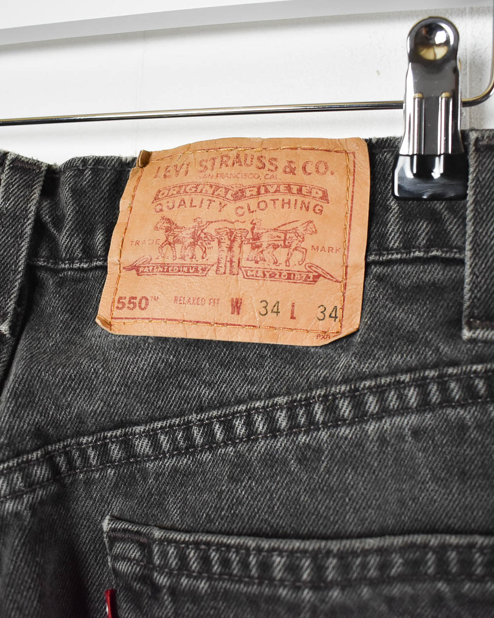 Vintage 90s Black Levi's 550 Made In USA Jeans - W34 L34 Cotton ...