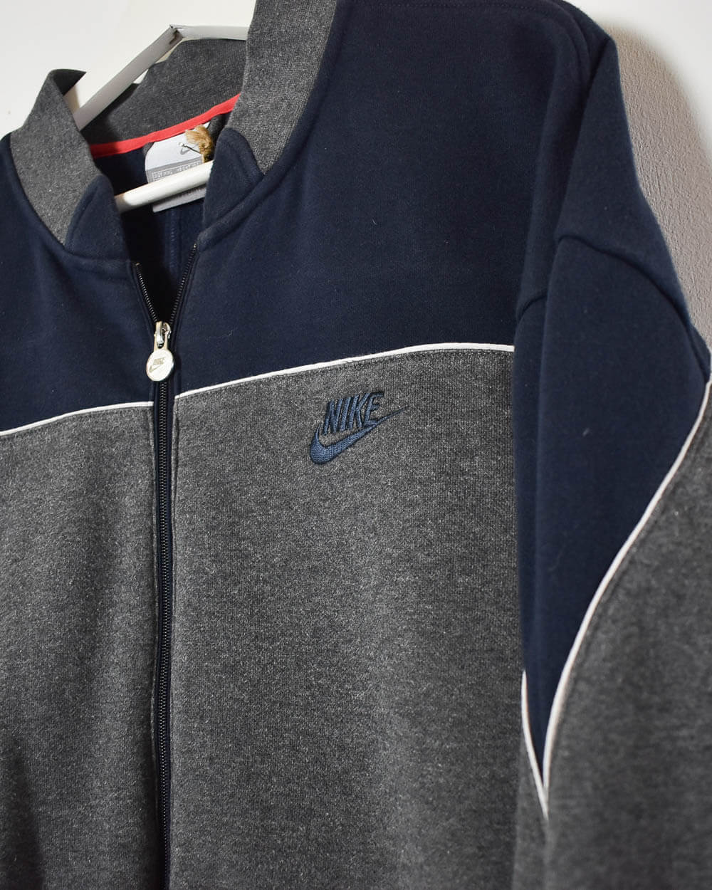 Grey Nike Zip-Through Sweatshirt - X-Large