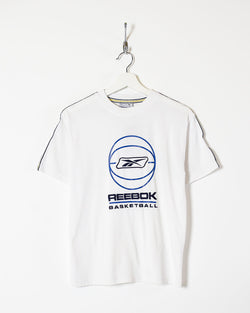 Vintage 00s Cotton Mix White Reebok Basketball T-Shirt - X-Small