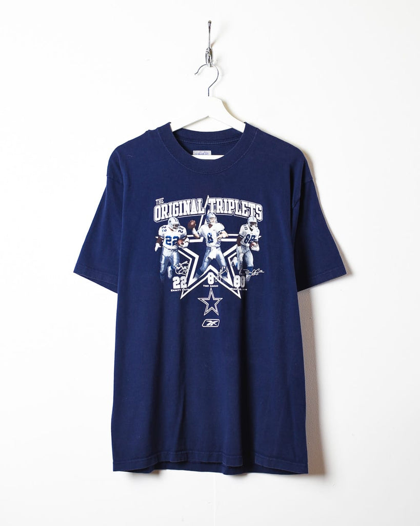 Vintage 00s Navy Reebok Dallas Cowboys The Original Triplets T-Shirt -  Medium Cotton– Domno Vintage