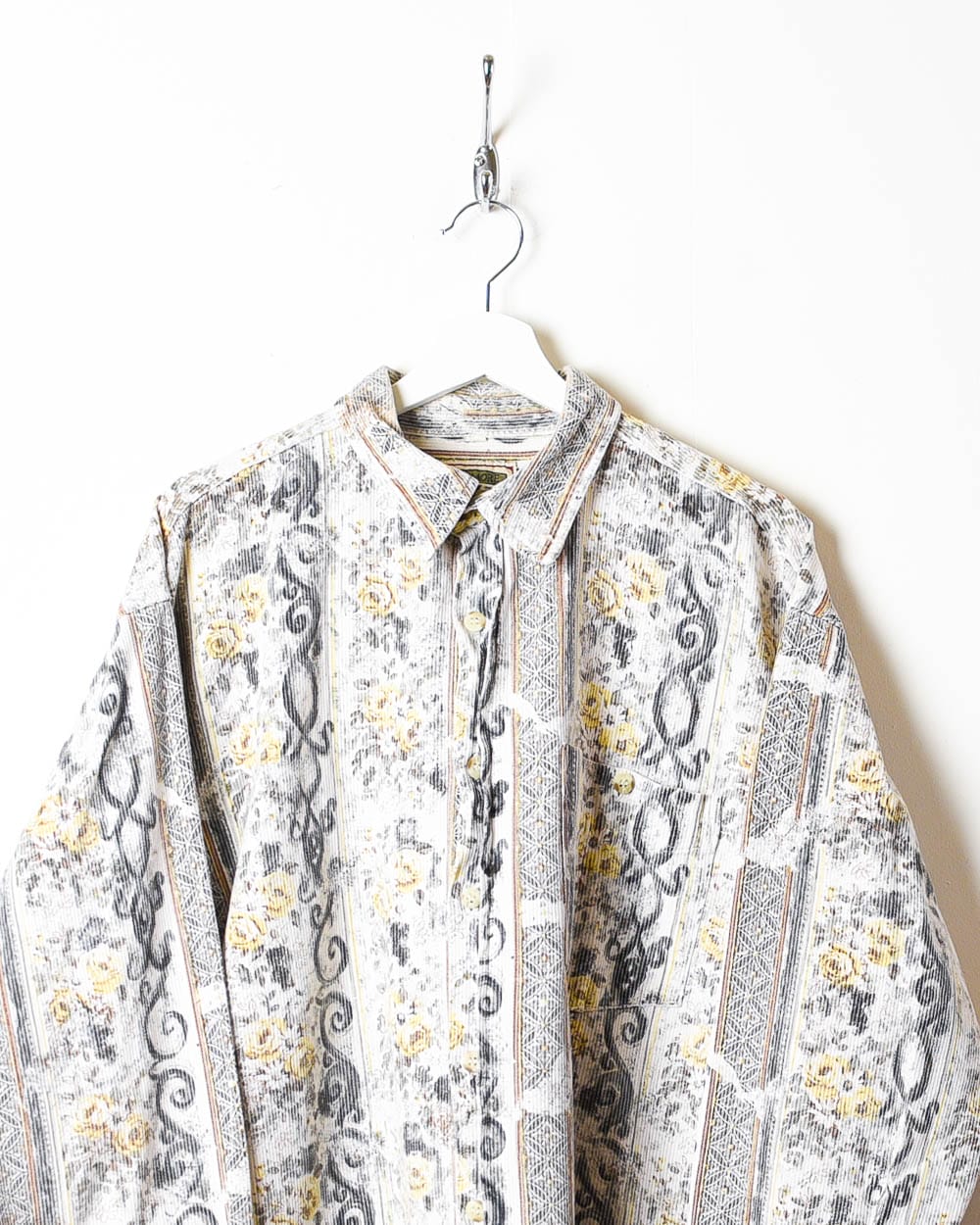 Stone Textured Floral All-Over Print Shirt - X-Large