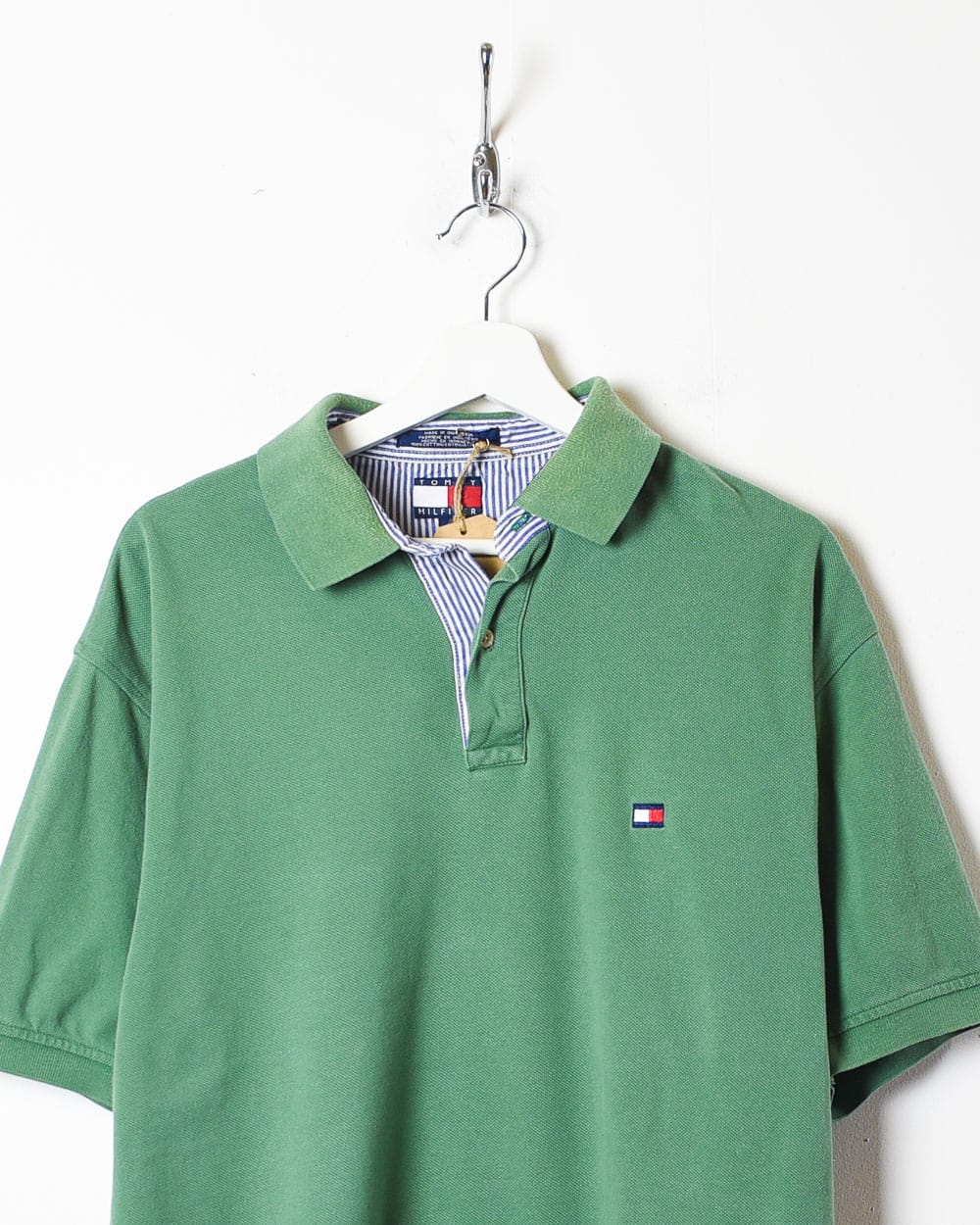 Green Tommy Hilfiger Polo Shirt - Medium