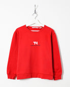 Red Tommy Hilfiger Women's Sweatshirt - Medium