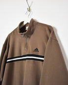Brown Adidas 1/4 Zip Sweatshirt - X-Large
