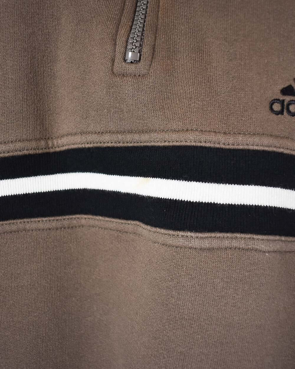 Brown Adidas 1/4 Zip Sweatshirt - X-Large