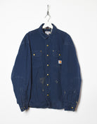 Navy Carhartt Flannel Lined Workwear Shirt - Large
