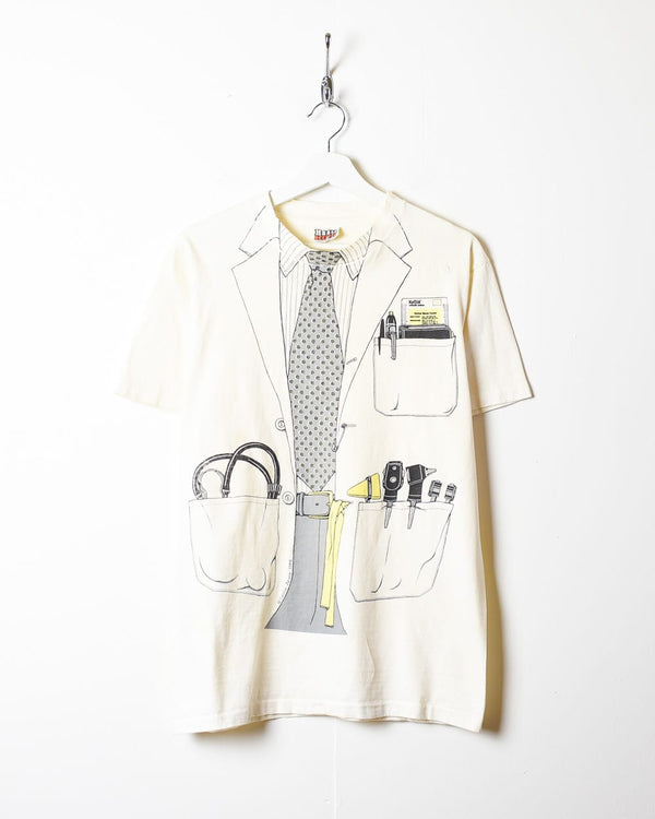 White Doctors Jacket 70s Single Stitch T-Shirt - Medium
