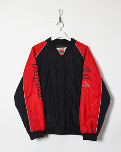 Vintage 90s Black Kappa Bomber Jacket - Medium Nylon– Domno Vintage