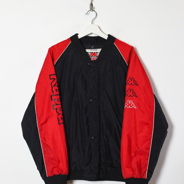 Vintage 90s Black Kappa Bomber Jacket Medium Nylon– Domno Vintage
