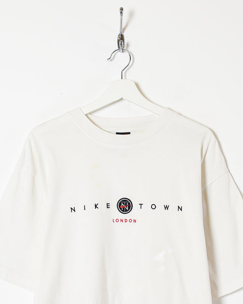 Vintage 90s Cotton White Nike Town London T-Shirt Large– Domno Vintage