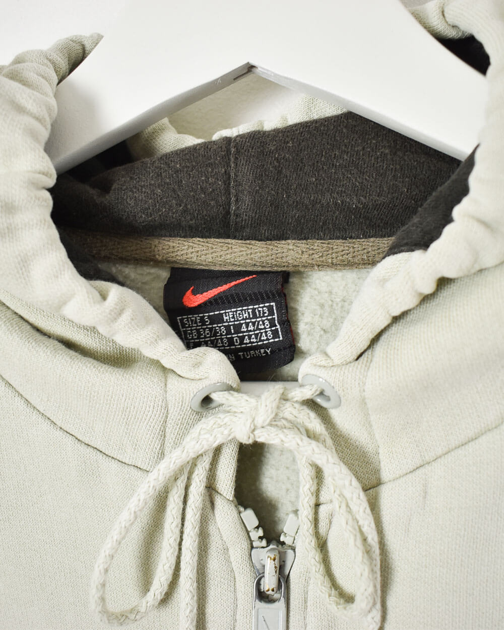 Neutral Nike Zip-Through Hoodie - Small