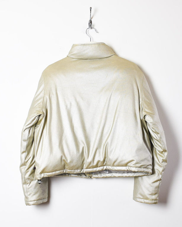 Stone Polo Jeans Co Ralph Lauren Cropped Puffer Jacket - Medium Women's