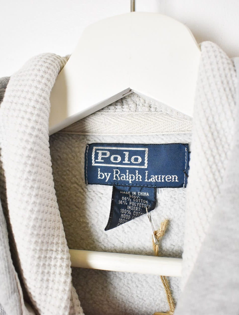 Stone Polo Ralph Lauren Zip-Through Hoodie - Small