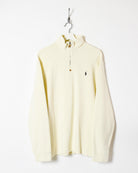 Neutral Ralph Lauren 1/4 Zip Sweatshirt - X-Large