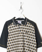 Black Reebok Patterned Polo Shirt - Medium