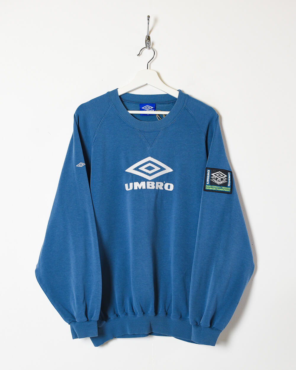 Vintage 90s Blue Umbro Pro Training Sweatshirt - Large Cotton mix 