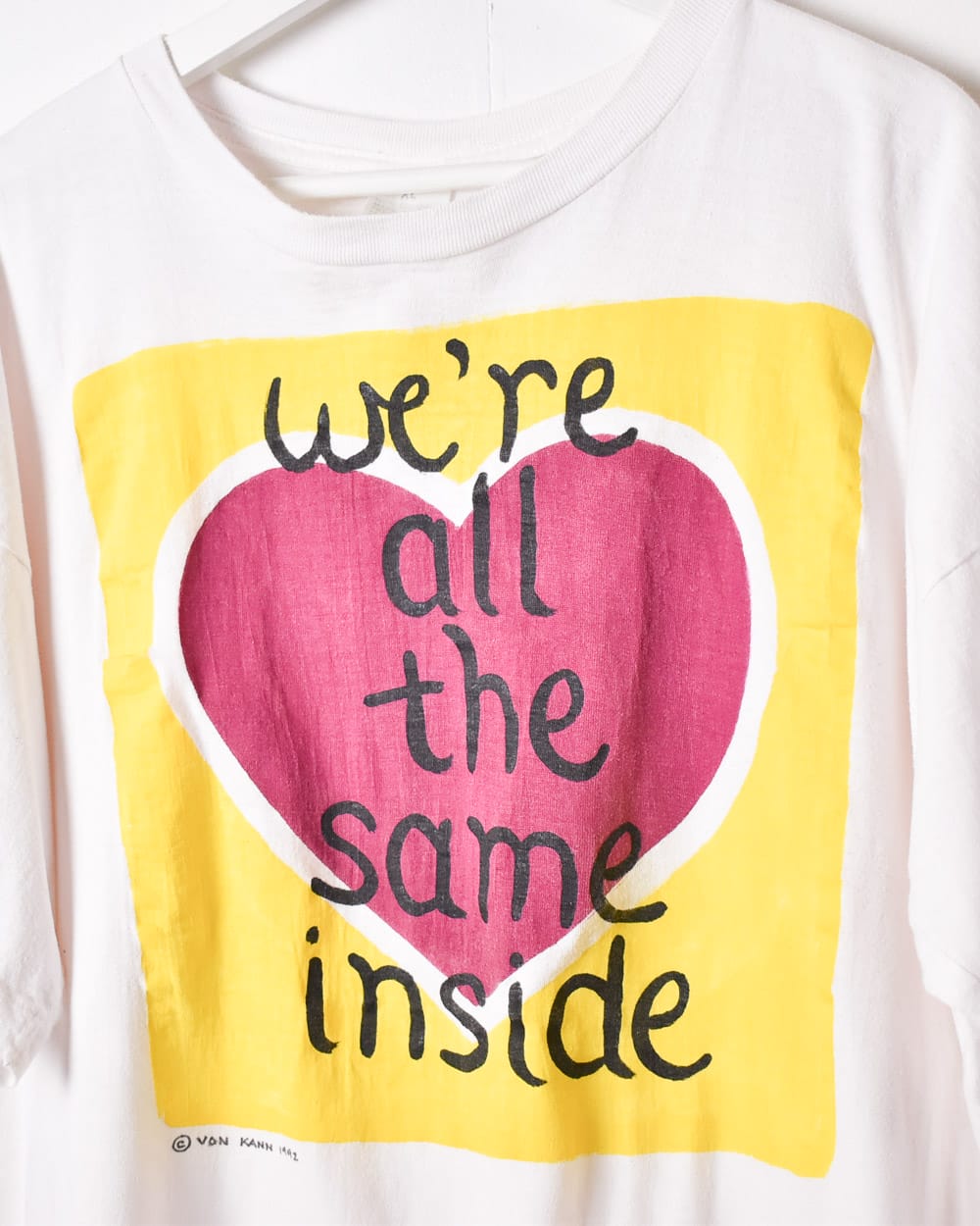 White Von Kahn We're All The Same Inside Single Stitch T-Shirt - X-Large
